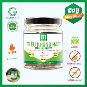 Tiêu Không Hạt Bầu Mây - Tiêu Ăn Liền - Cấp Độ Cay 5/6 - Hồ Tiêu Vùng Trồng Đạt chuẩn quốc tế GLOBALG.A.P.