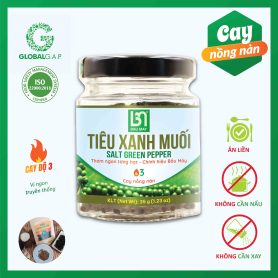 Tiêu Xanh Muối Bầu Mây - Tiêu Ăn Liền - Cấp Độ Cay 3/6 - Hồ Tiêu Vùng Trồng Đạt chuẩn quốc tế GLOBALG.A.P.